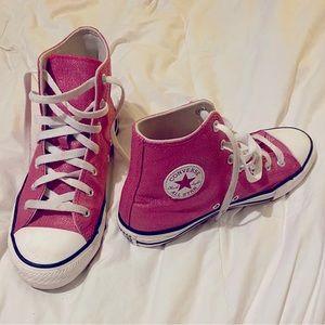 Sparkly Pink Converse All-Star hi-tops Size Women’s 6